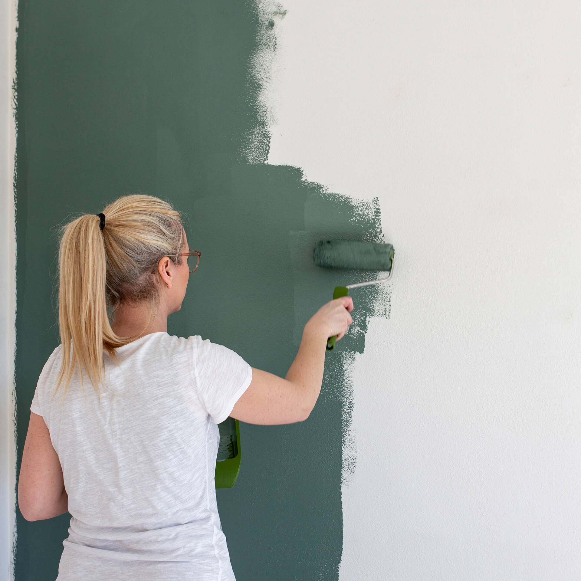 Peinture murale | Blanc & Vert mousse